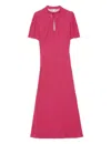 Ines De La Fressange Robe Cerise Longue Imprimé Rose In Red