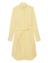 Ines De La Fressange Robe Chemise Amour Rayée Jaune Et Blanc