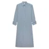 Ines De La Fressange Robe Douglas En Coton Bleue À Fines Rayures In Blue