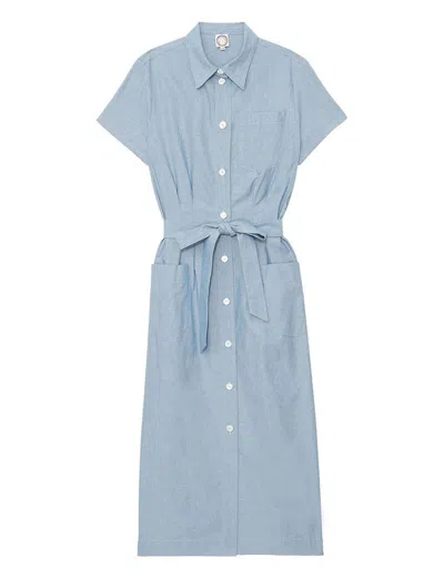 Ines De La Fressange Robe Ethel Droite Bleue