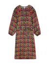 Ines De La Fressange Robe Flora En Soie Mascarade Rouge
