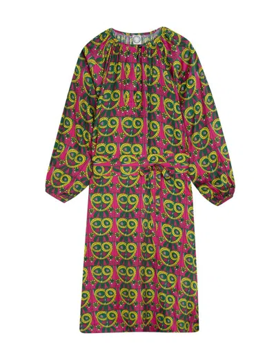Ines De La Fressange Robe Flora En Soie Mascarade Vert