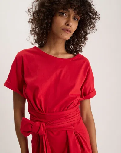 Ines De La Fressange Robe Jeanette En Coton In Red