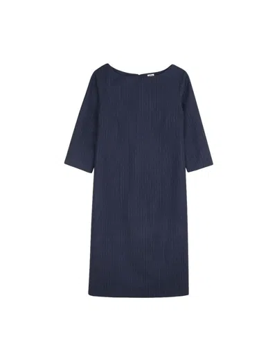 Ines De La Fressange Robe Justine En Laine Bleu Marine