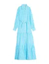 Ines De La Fressange Robe Léna Vichy Turquoise In Blue