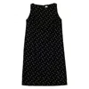 Ines De La Fressange Robe Madeleine En Velours Lisse Noir, Imprimé Doré