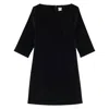 Ines De La Fressange Robe Megan En Velours Lisse Noir In Black