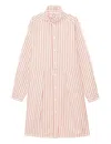 Ines De La Fressange Robe Monica En Lin Rayée Rouge Et Blanc