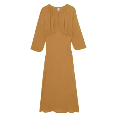 Ines De La Fressange Robe Natalia  Camel In Yellow