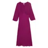 Ines De La Fressange Robe Natalia Violette In Burgundy