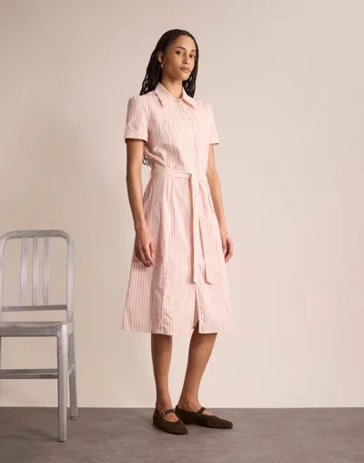 Ines De La Fressange Robe Polo Romane En Coton In Pink