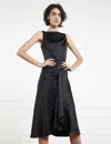 Ines De La Fressange Robe Popinette Satinée Noire In Black