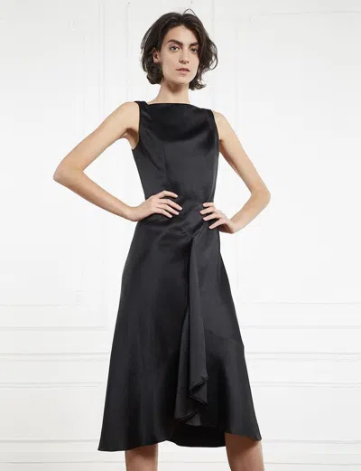 Ines De La Fressange Robe Popinette Satinée Noire