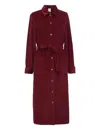 Ines De La Fressange Robe Rosabella Prune Velours In Red