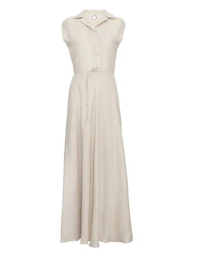 Ines De La Fressange Robe Violine En Lin Sable