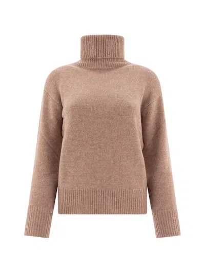 Ines De La Fressange Roll-neck Sweater In Brown