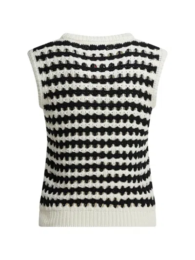 Ines De La Fressange Rosie Striped Knitted Vest In Blue