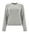 Ines De La Fressange Cable-knit Ribbed Sweater In Gray