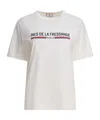 Ines De La Fressange Top Maxence Blanc En Coton Bio Imprimé Rouge In White