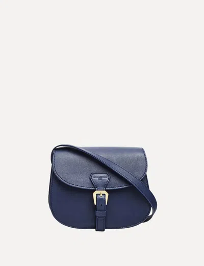 Ines De La Fressange Sac Baby Flâneur Cuir Bleu Marine In Blue
