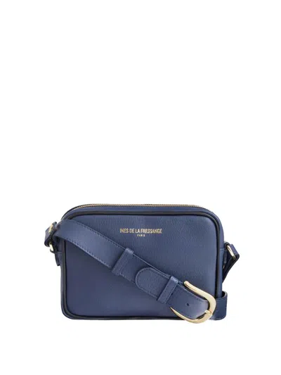 Ines De La Fressange Sac-banane Marcia Cuir Bleu Marine Bordure Noire