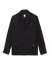 Ines De La Fressange Saharienne Flipper En Laine Bleu Nuit In Black
