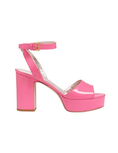 Ines De La Fressange Sandale À Plateforme Rose Vernis In Pink