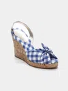 Ines De La Fressange Sandales Yvette Vichy Bleu In Blue