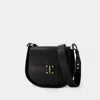 Ines De La Fressange Sleek And Timeless Senda Shoulder Handbag In Camel Leather In Black