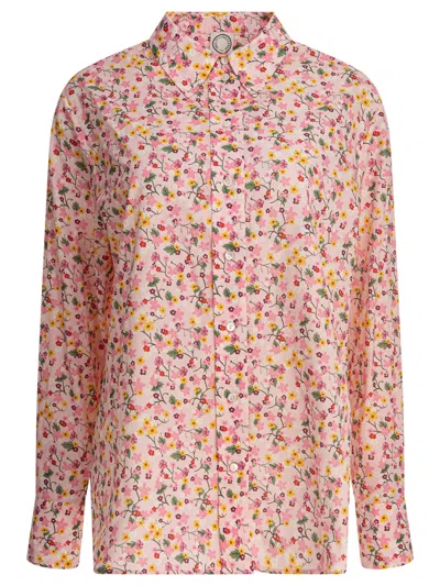 Ines De La Fressange Floral Pattern Long-sleeve Shirt In Pink