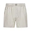 Ines De La Fressange Short En Popeline Rayée Gris Dim X  In Neutral