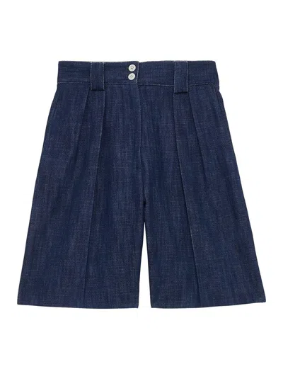 Ines De La Fressange Short Odette En Coton In Blue