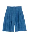 Ines De La Fressange Short Prune Bleu Denim