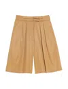 Ines De La Fressange Short Prune Kaki In Brown