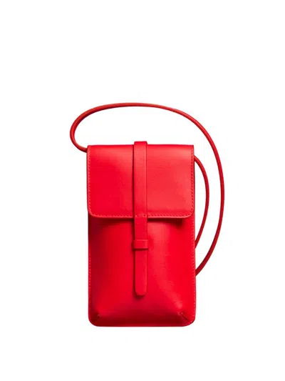 Ines De La Fressange Smartphone Bag Léonore Cuir Rouge