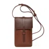 Ines De La Fressange Smartphone Bag Léonore En Cuir In Brown