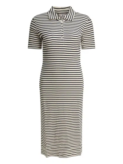 Ines De La Fressange Striped Polo Dress In Neutral