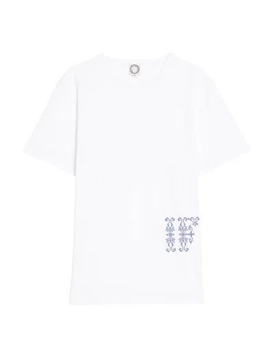 Ines De La Fressange T-shirt Oscar Blanc Brodé