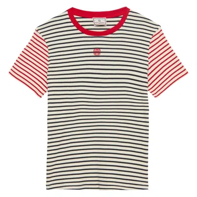 Ines De La Fressange T-shirt Paul En Coton Marine À Rayures In Black