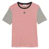 Ines De La Fressange T-shirt Paul En Coton Rouge À Rayures In Red
