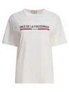 Ines De La Fressange Top Maxence Blanc En Coton Bio Imprimé Rouge In White