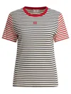 Ines De La Fressange Striped Ribbed Top In Black