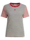 Ines De La Fressange Striped Ribbed Top In Black