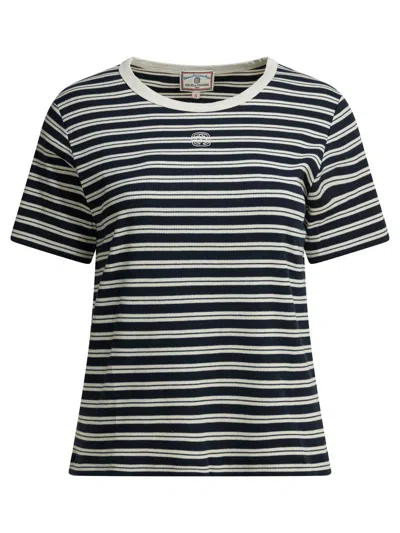 Ines De La Fressange Striped Crewneck T-shirt In Blue