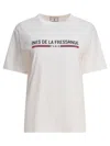 Ines De La Fressange Top Maxence Blanc En Coton Bio Imprimé Rouge In White
