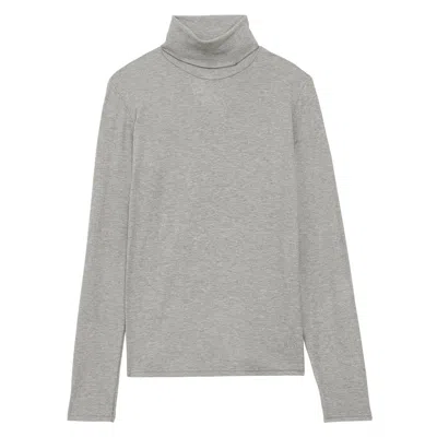 Ines De La Fressange Tee Shirt À Col Roulé Matthieu Gris