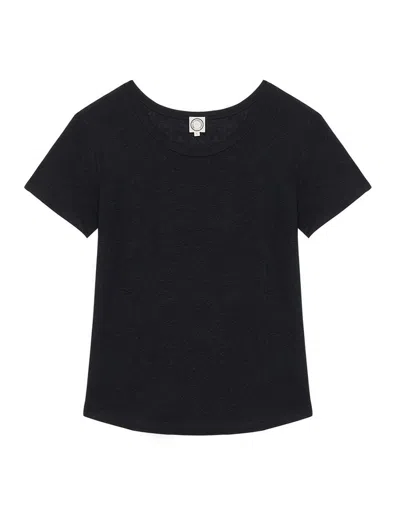 Ines De La Fressange Tee Shirt Lison En Lin Noir