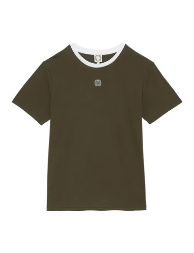 Ines De La Fressange Tee Shirt Paul Coton Bio Kaki