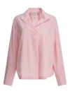 Ines De La Fressange Textured Light Pink Cotton Shirt In Pink