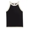 Ines De La Fressange Top Alvaro En Soie Et Coton Marine In Black